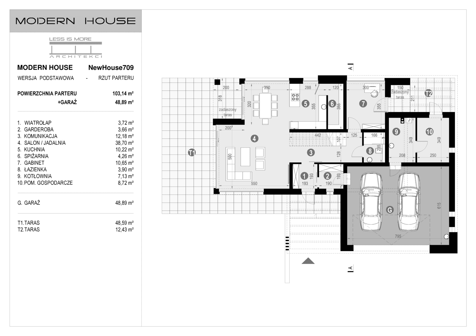 Rzut parteru projektu domu New House 709
