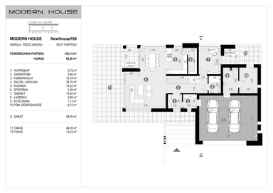 Rzut parteru projektu domu New House 709
