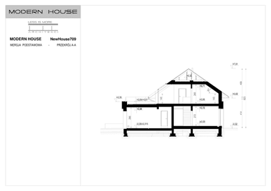 Przekrój projektu domu New House 709