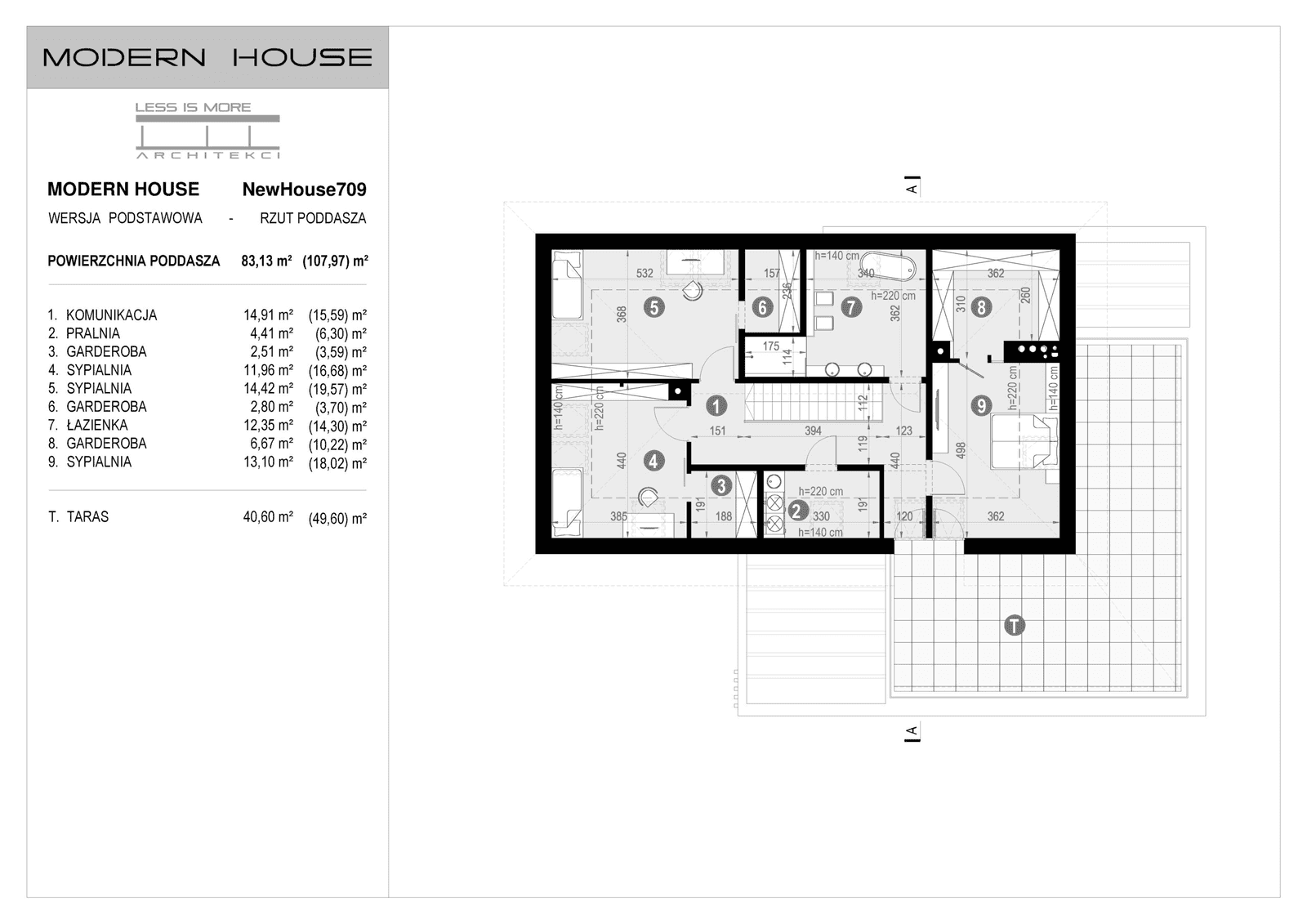 Rzut piętra projektu domu New House 709