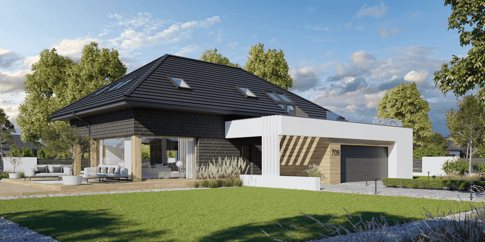 Wizualizacja domu jednorodzinnego New House 709