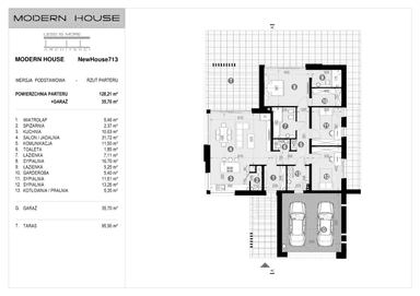 Rzut parteru projektu domu New House 713