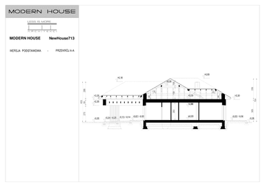 Przekrój projektu domu New House 713