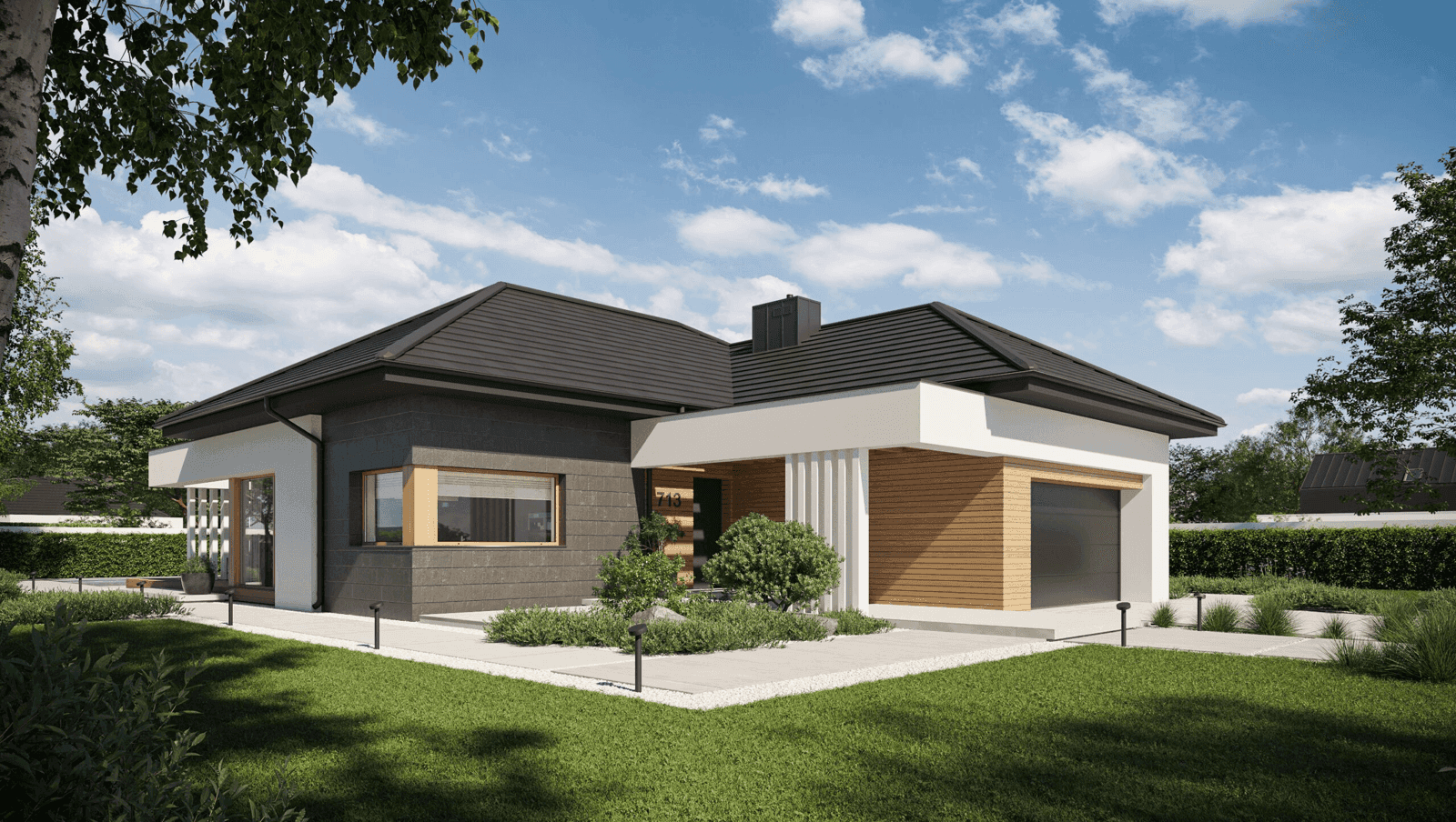 Wizualizacja domu jednorodzinnego New House 713