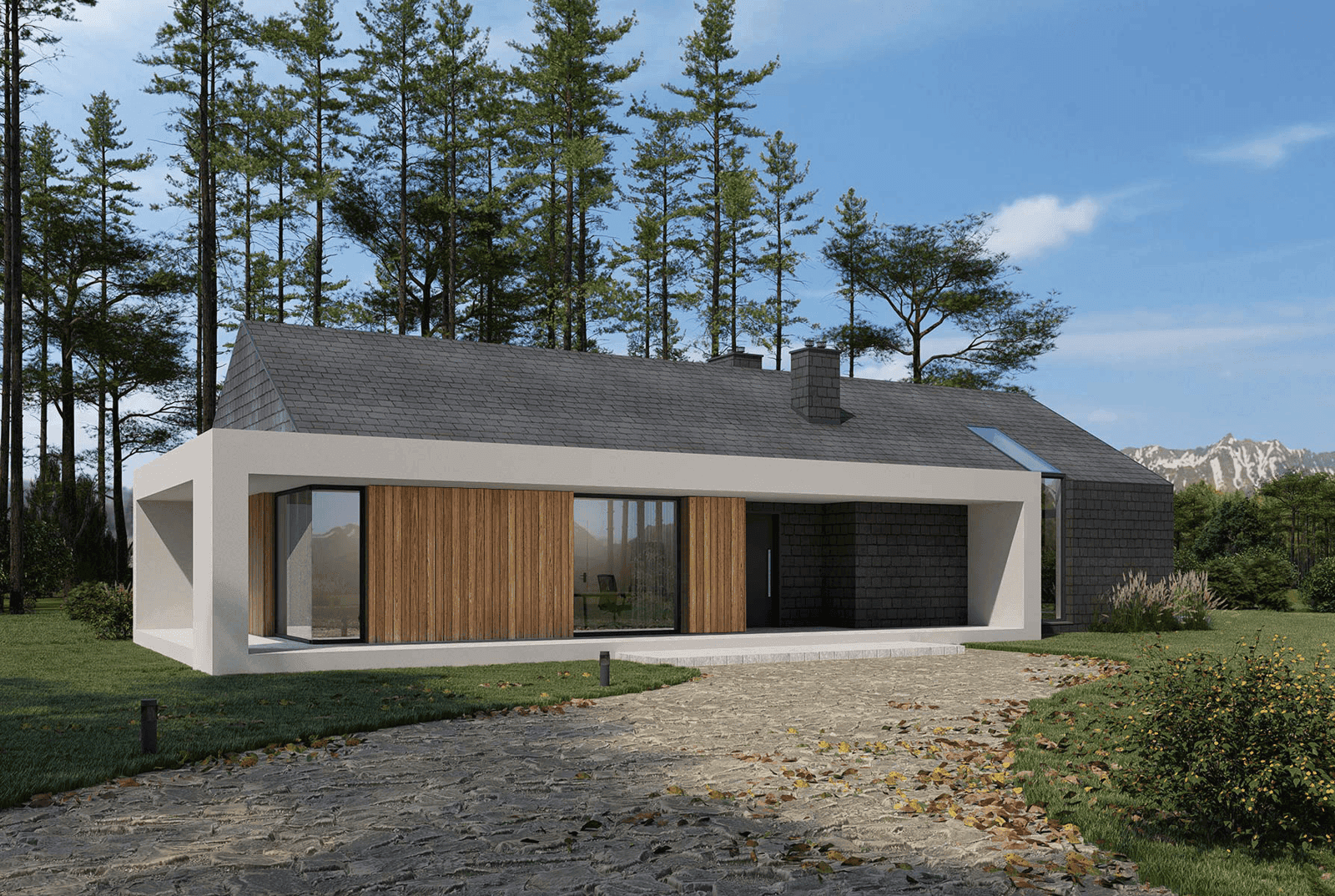 Wizualizacja domu jednorodzinnego New House 714