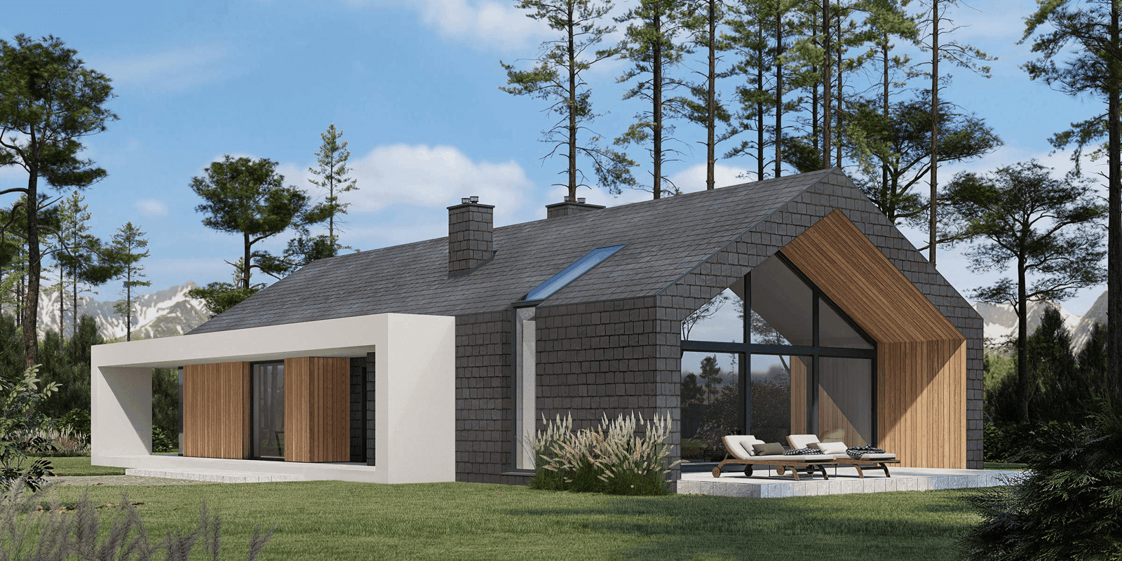 Wizualizacja domu jednorodzinnego New House 714