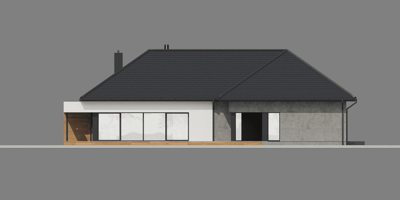 Elewacja tylna projektu domu New House 717