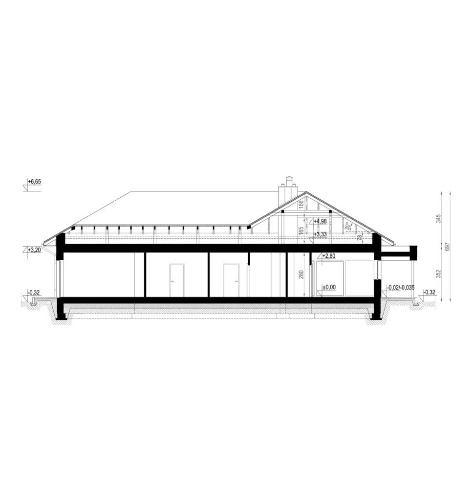Przekrój projektu domu New House 717