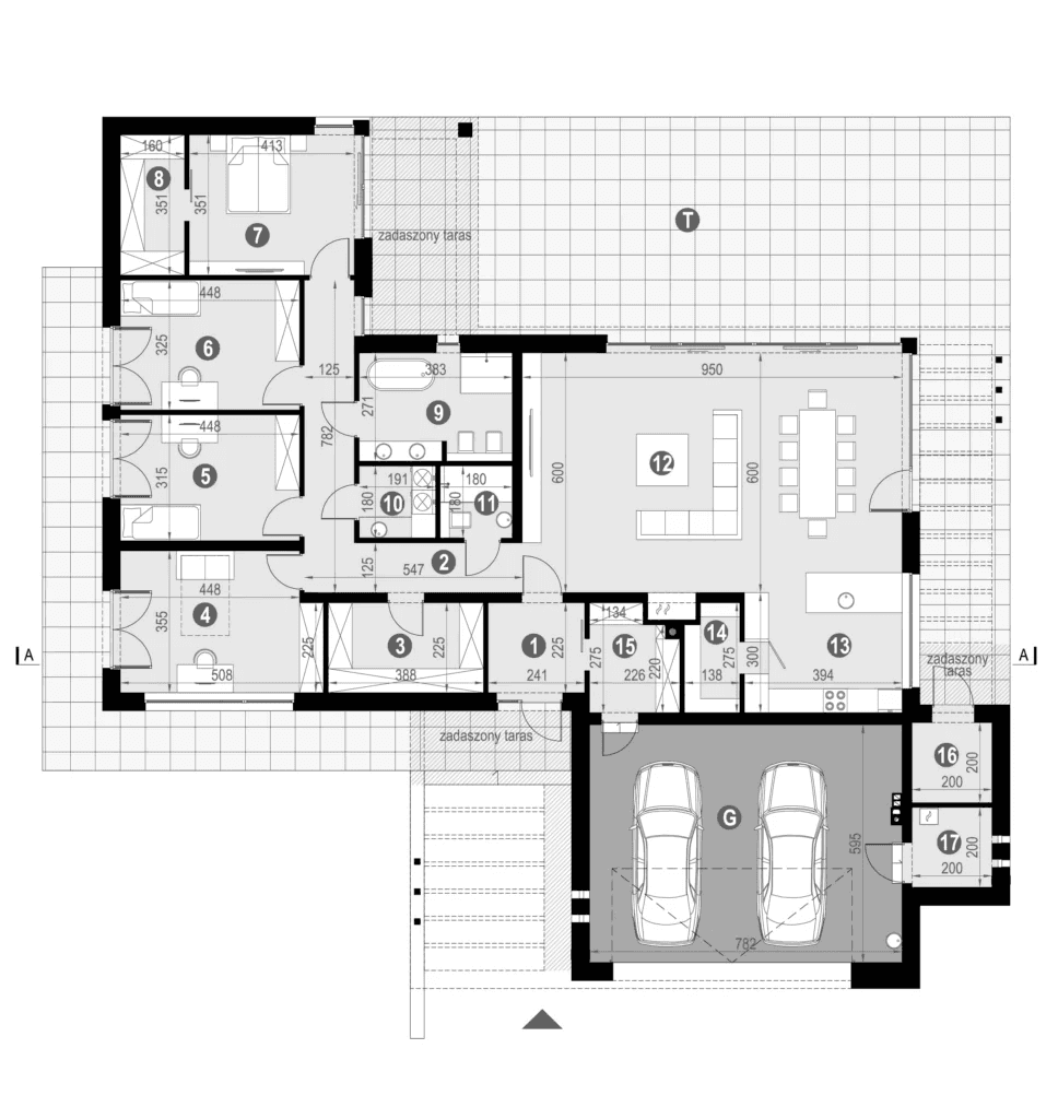 Rzut parteru projektu domu New House 717