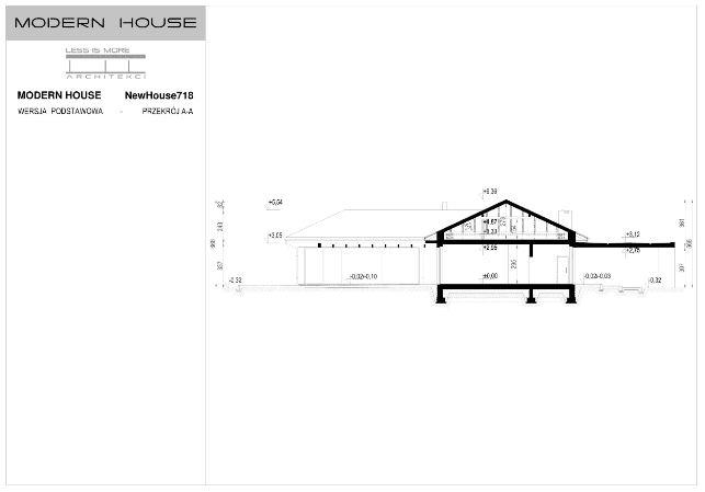 Przekrój projektu domu New House 718