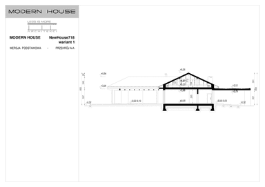 Przekrój projektu domu New House 718 w1