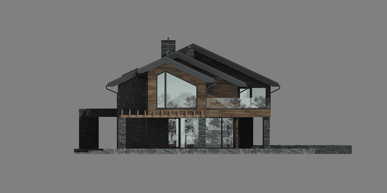 Elewacja boczna projektu domu New House 721