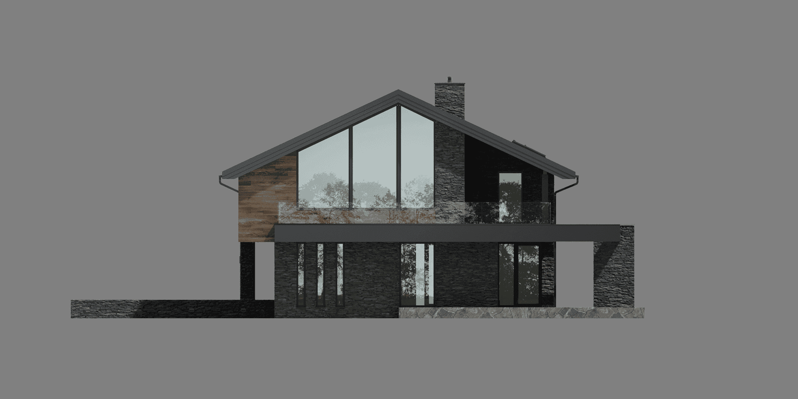 Elewacja boczna projektu domu New House 721