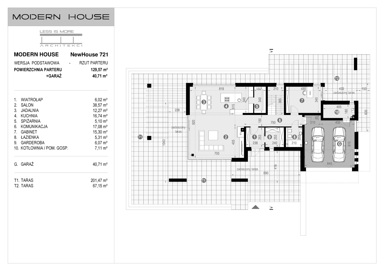 Rzut parteru projektu domu New House 721