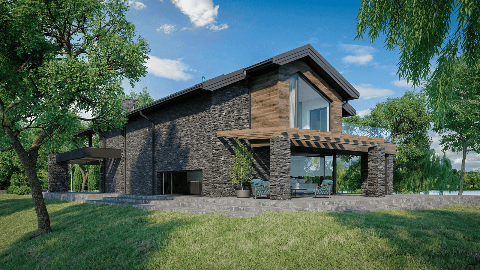 Wizualizacja domu jednorodzinnego New House 721