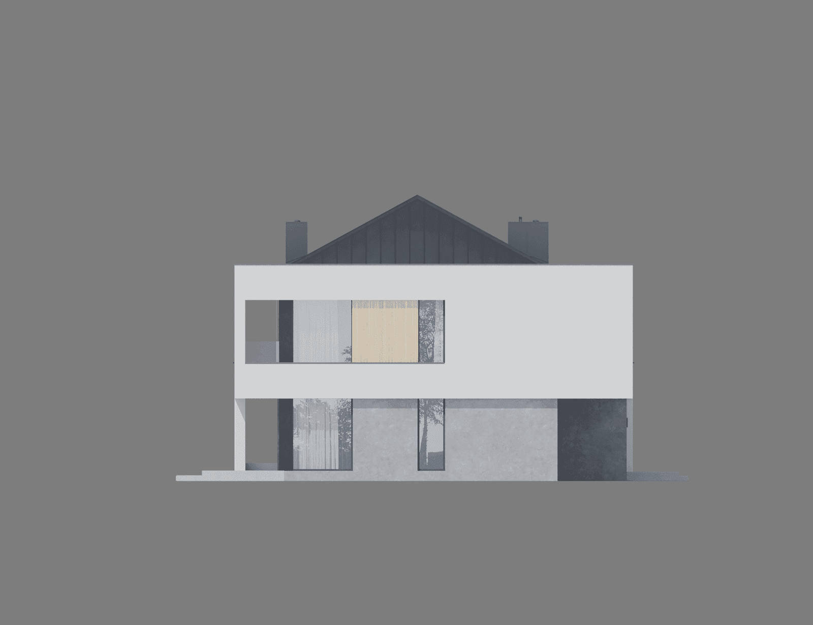 Elewacja boczna projektu domu New House 727 w1