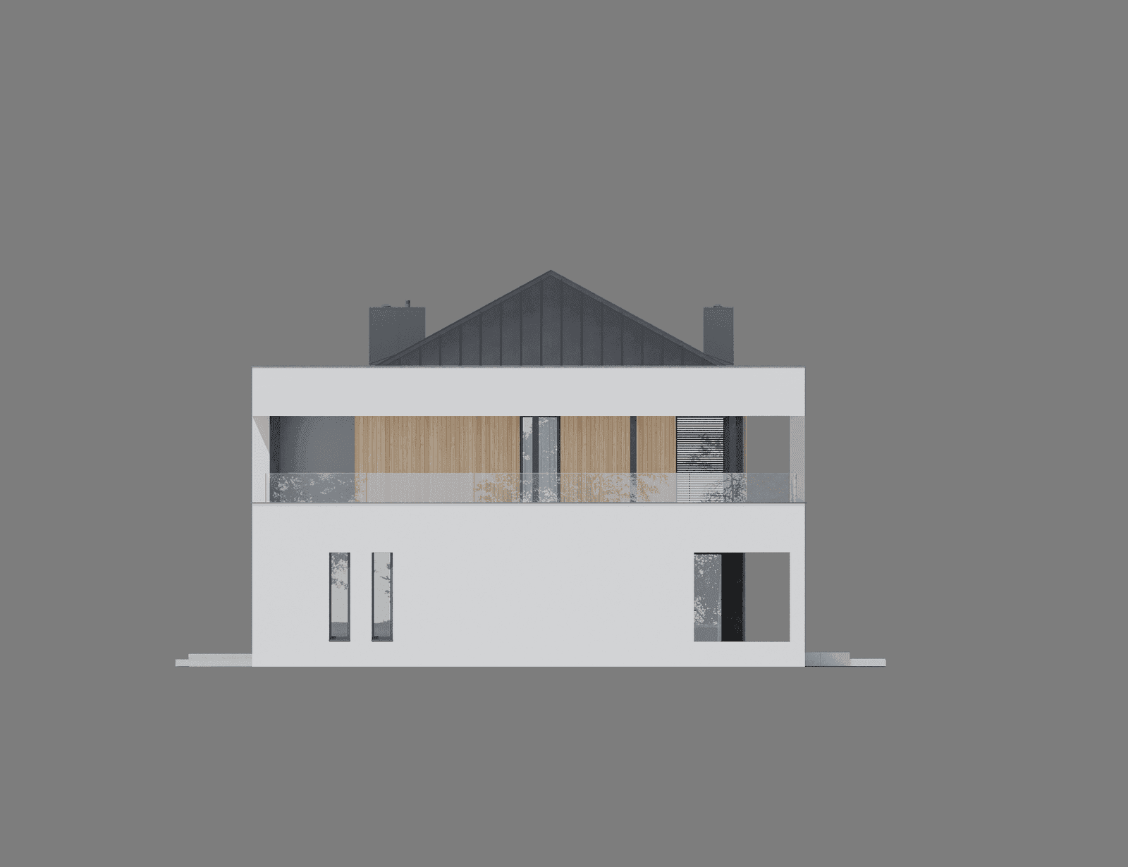 Elewacja boczna projektu domu New House 727 w1