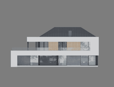 Elewacja tylna projektu domu New House 727 w1
