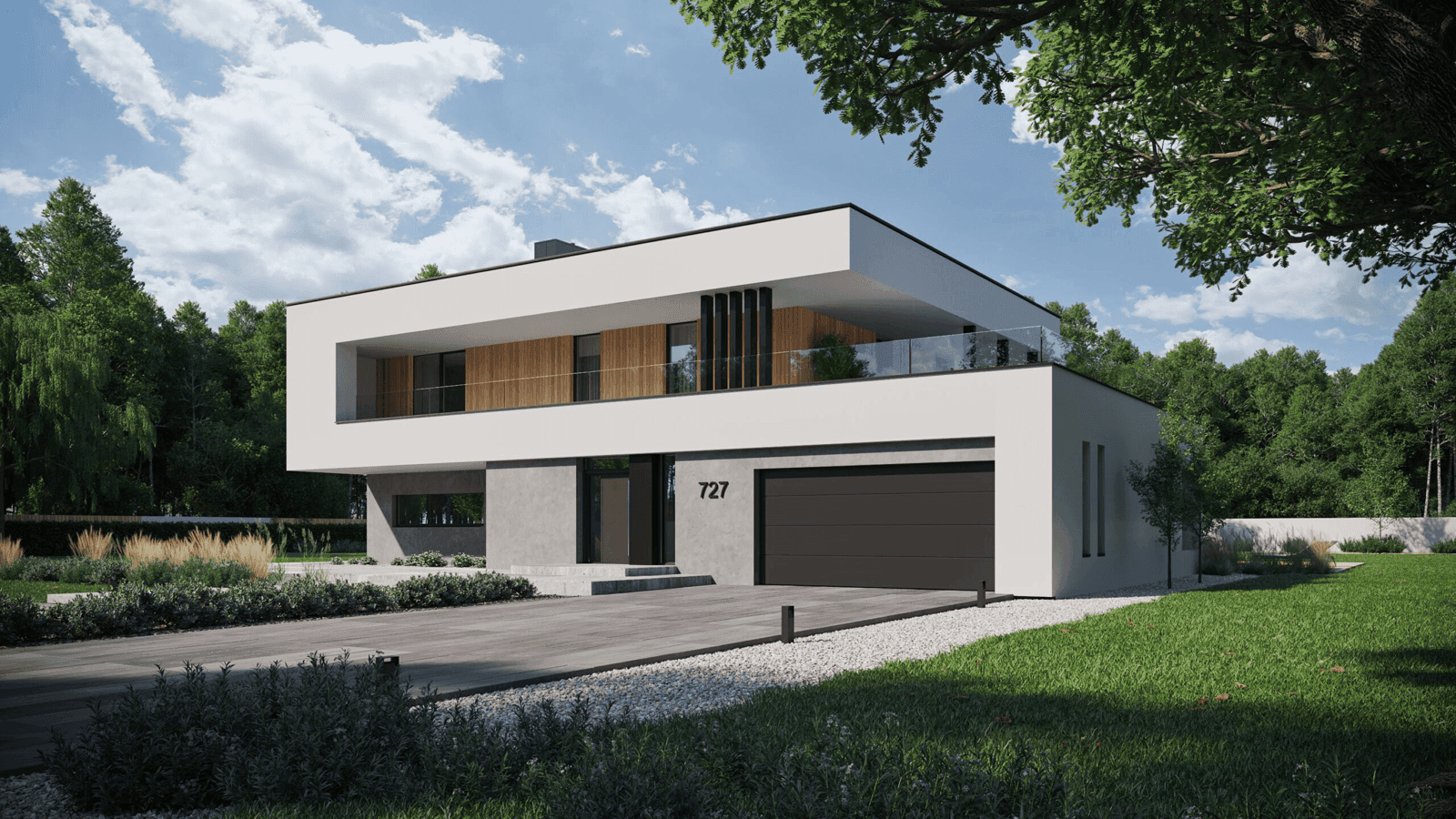 Wizualizacja domu jednorodzinnego New House 727 w1