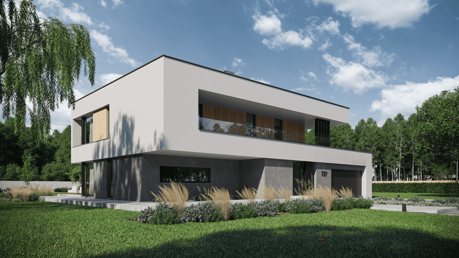 Wizualizacja domu jednorodzinnego New House 727 w1