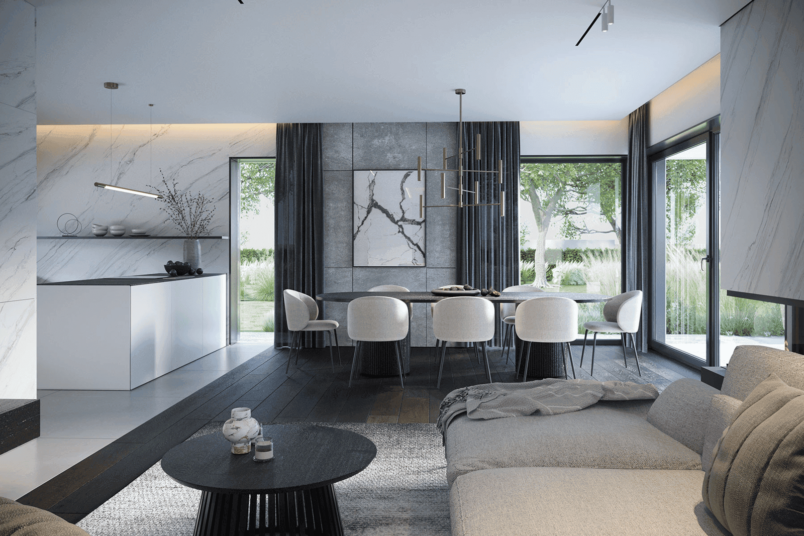 Wizualizacja domu jednorodzinnego New House 727 w1