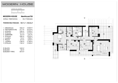 Rzut piętra projektu domu New House 728