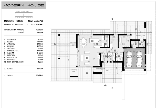 Rzut parteru projektu domu New House 728