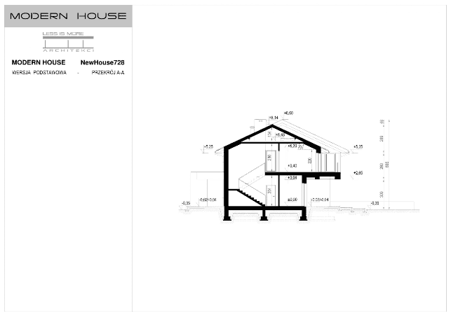 Przekrój projektu domu New House 728