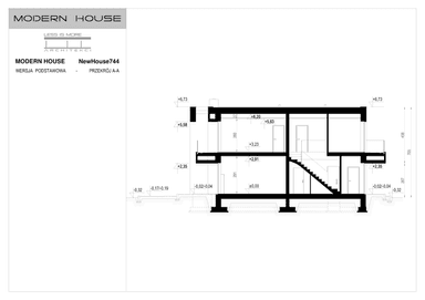 Przekrój projektu domu New House 744