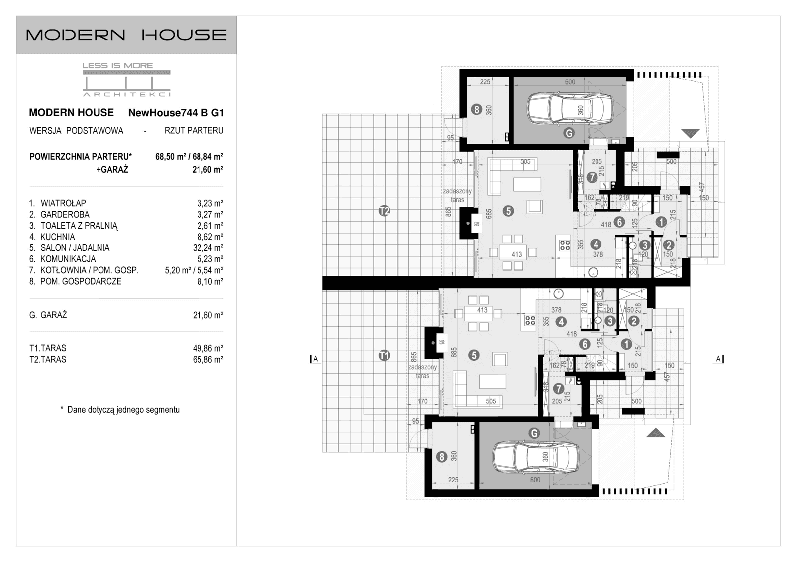 Rzut parteru projektu domu New House 744 B G1