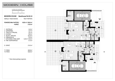 Rzut parteru projektu domu New House 744 B G1