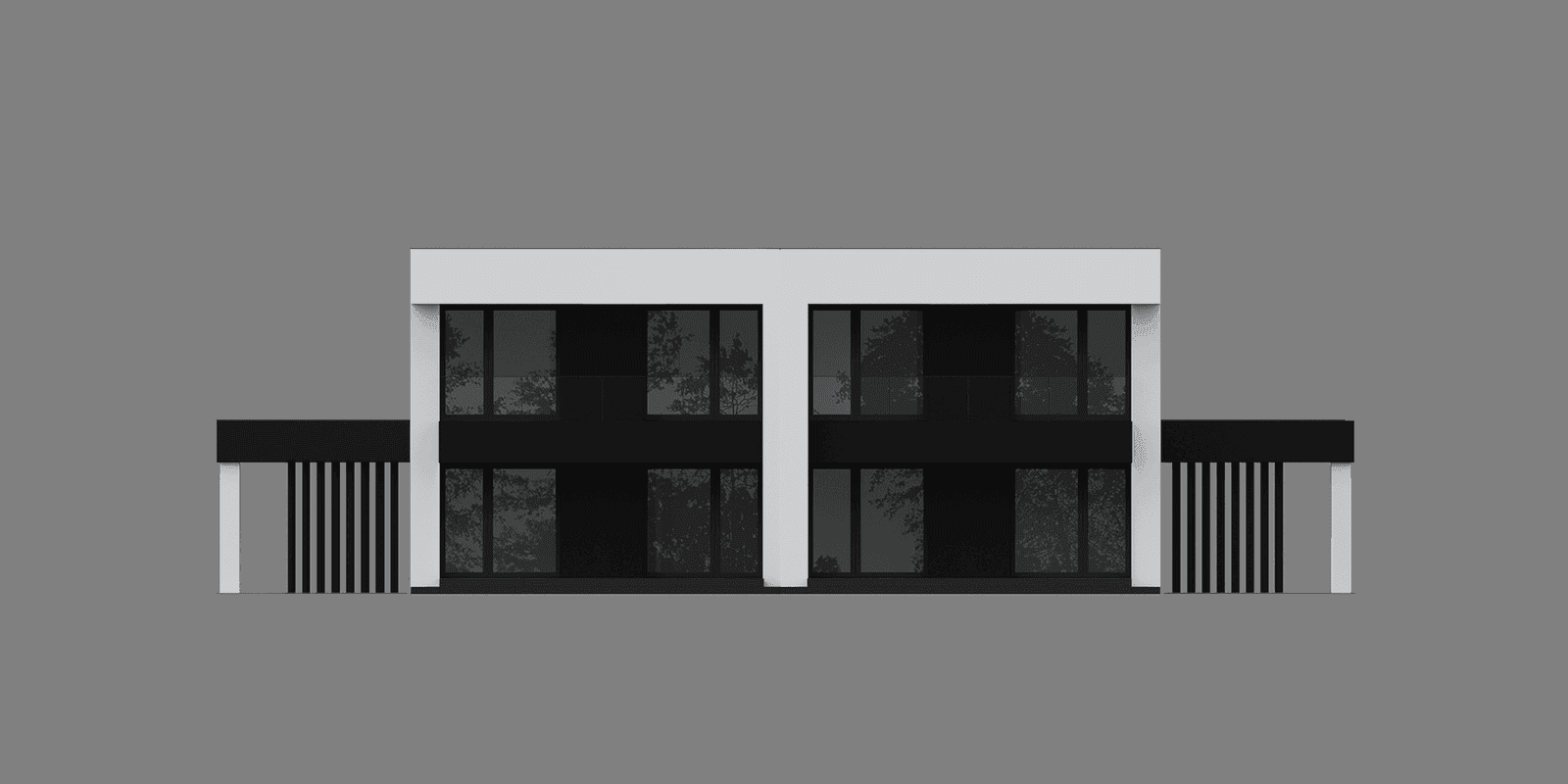 Elewacja tylna projektu domu New House 744 B w1