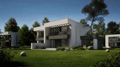 Wizualizacja domu jednorodzinnego New House 744 B w1