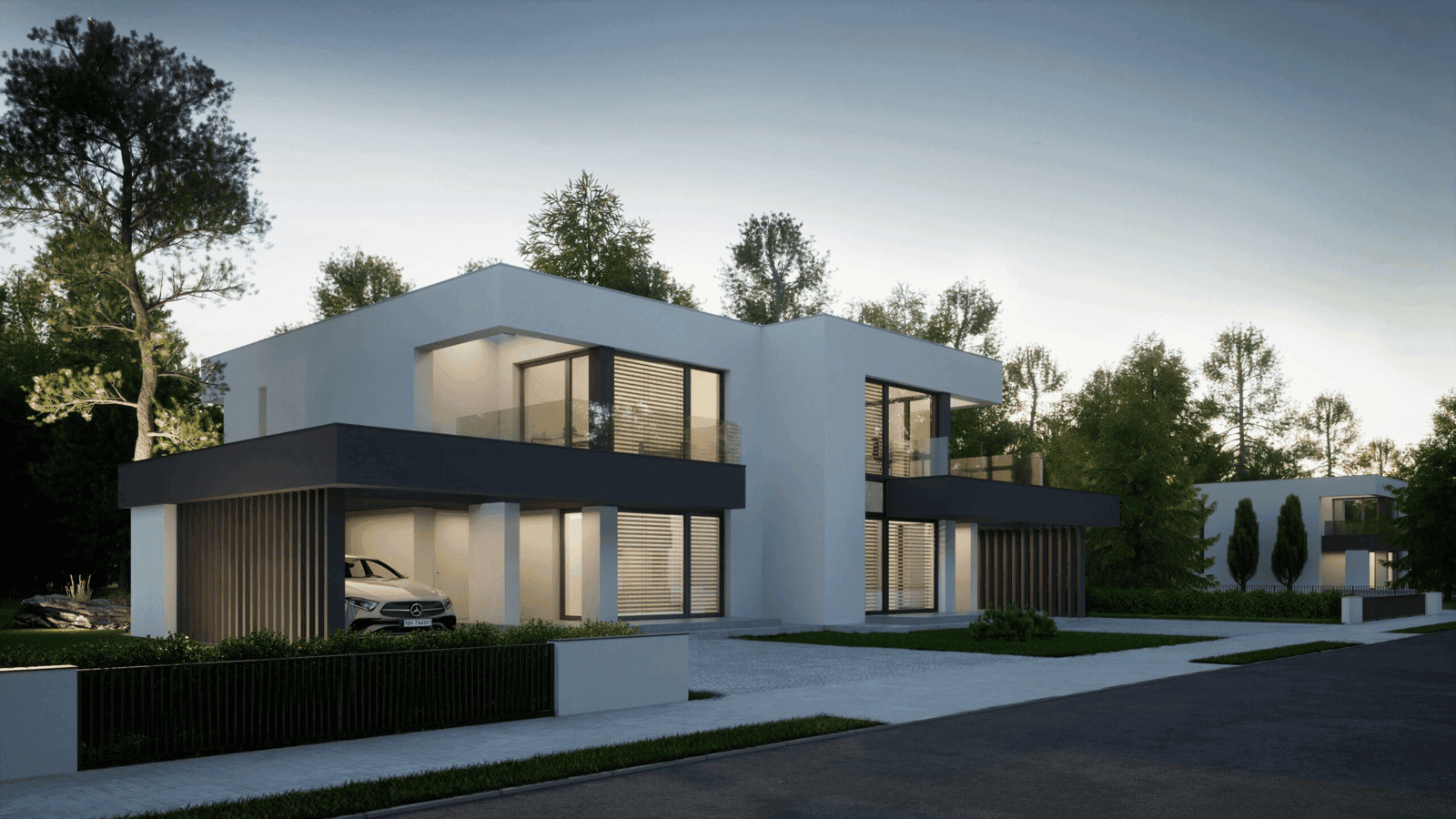 Wizualizacja domu jednorodzinnego New House 744 B w1