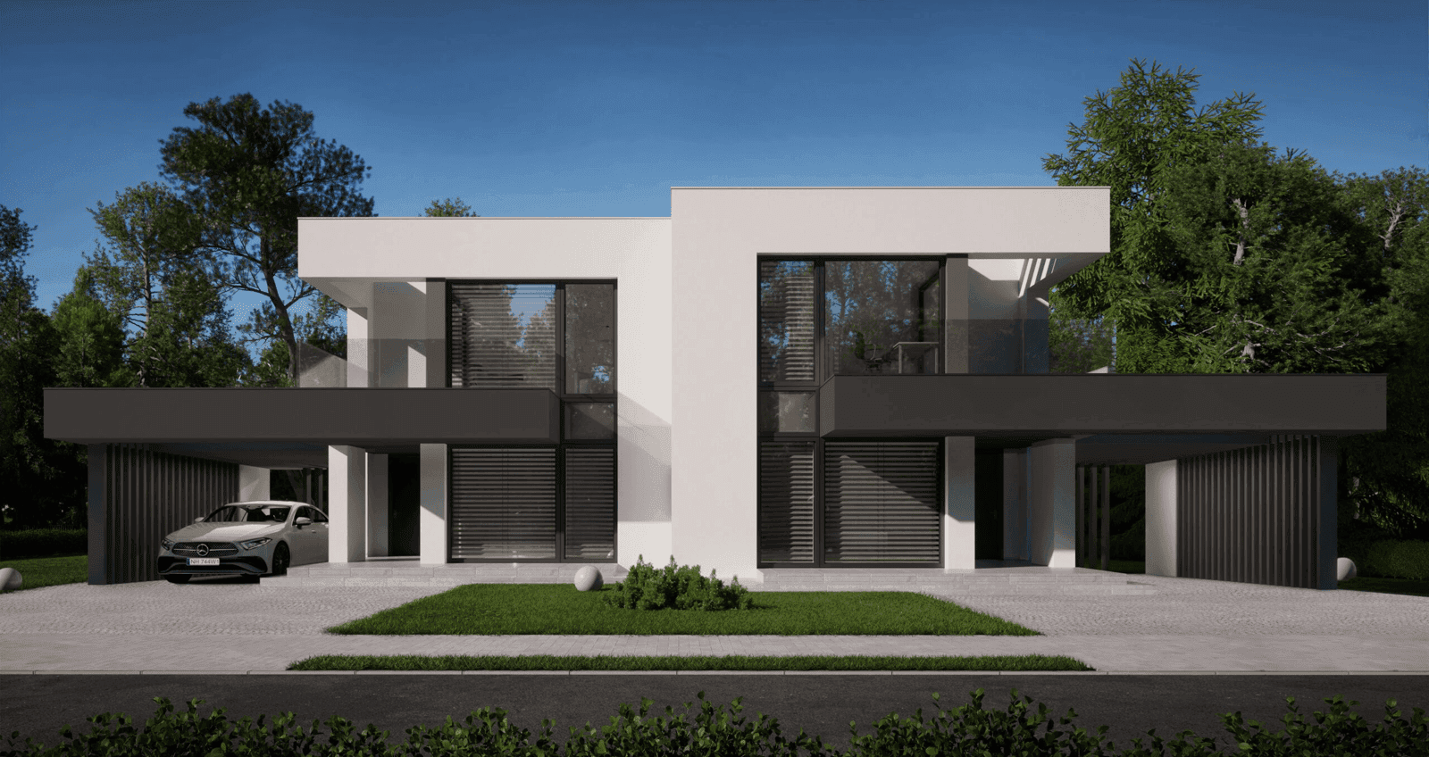 Wizualizacja domu jednorodzinnego New House 744 B w1