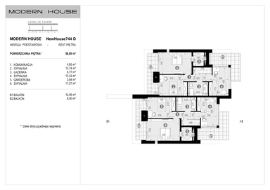 Rzut piętra projektu domu New House 744 D