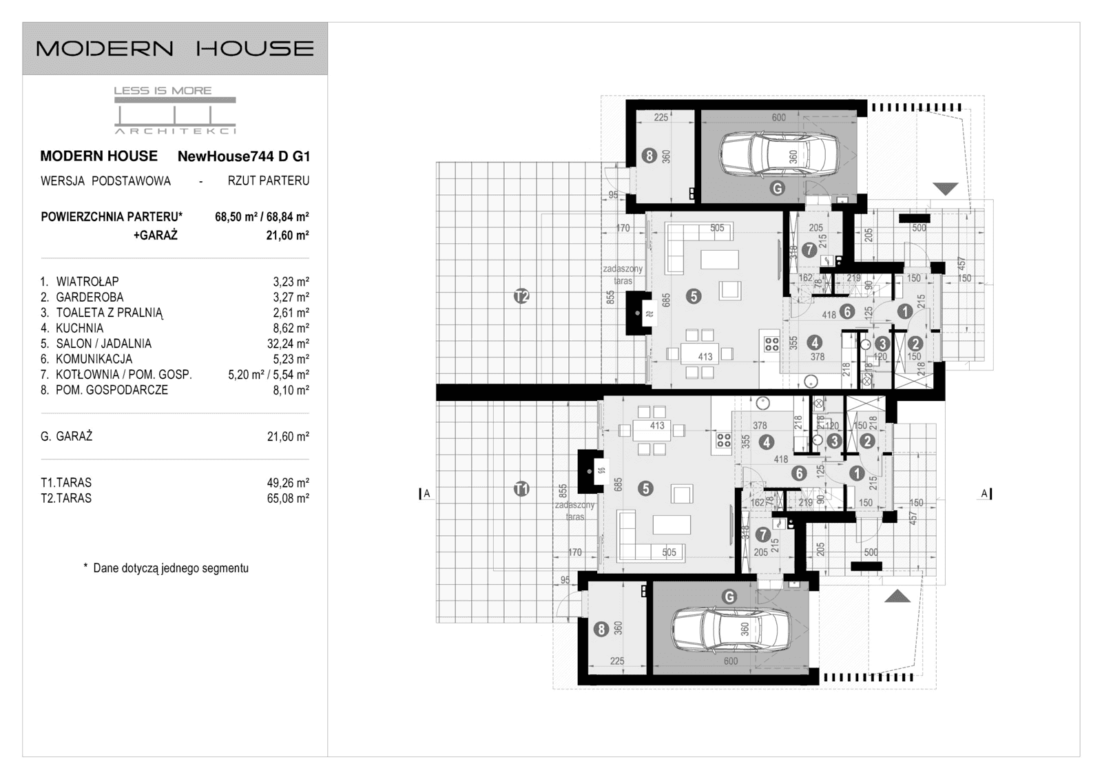 Rzut parteru projektu domu New House 744 D G1