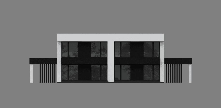 Elewacja tylna projektu domu New House 744 D w1