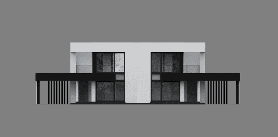 Elewacja frontowa projektu domu New House 744 D w1