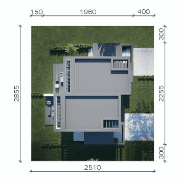 Usytuowanie projektu domu New House 744 D w1