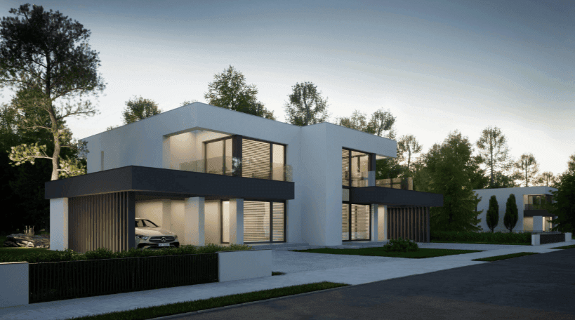 Wizualizacja domu jednorodzinnego New House 744 D w1