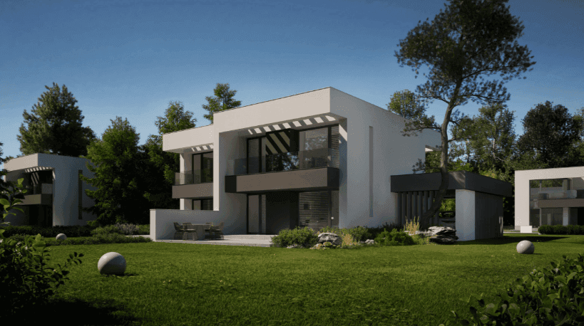 Wizualizacja domu jednorodzinnego New House 744 D w1