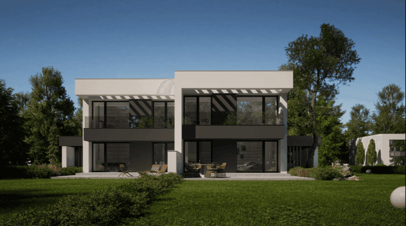 Wizualizacja domu jednorodzinnego New House 744 D w1