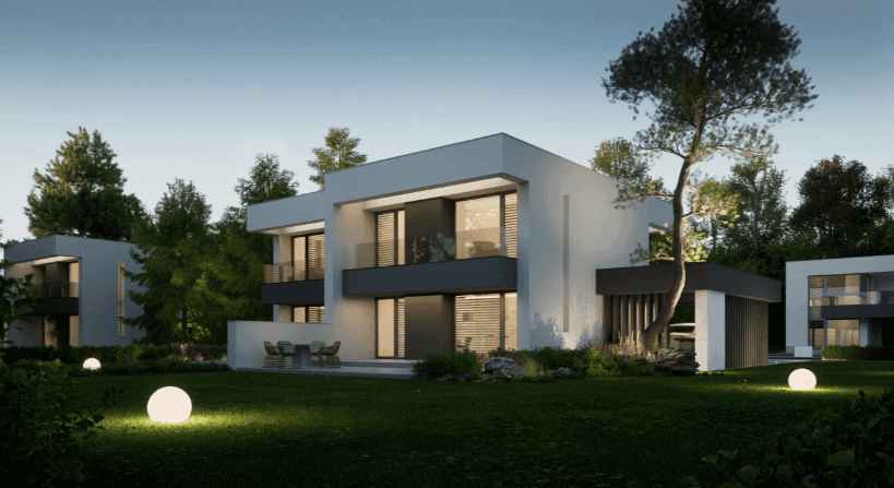 Wizualizacja domu jednorodzinnego New House 744 D w1