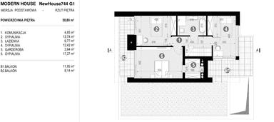 Rzut piętra projektu domu New House 744 G1