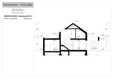 Przekrój projektu domu New House 752 G1