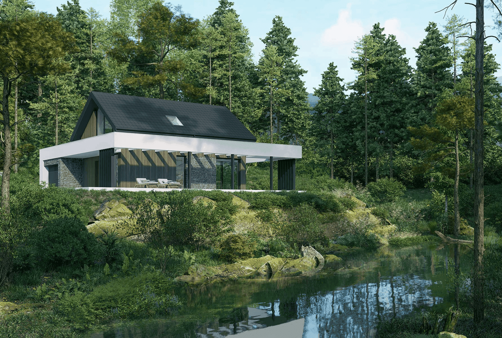 Wizualizacja domu jednorodzinnego New House 752 G1