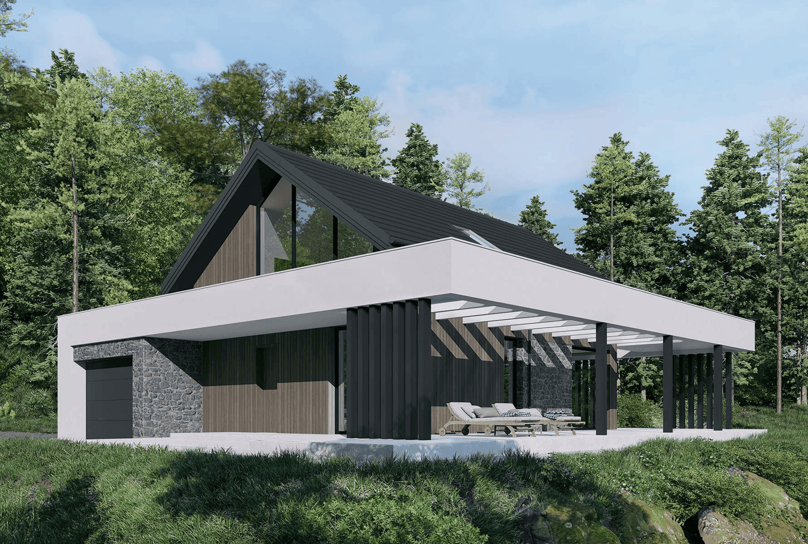 Wizualizacja domu jednorodzinnego New House 752 G1