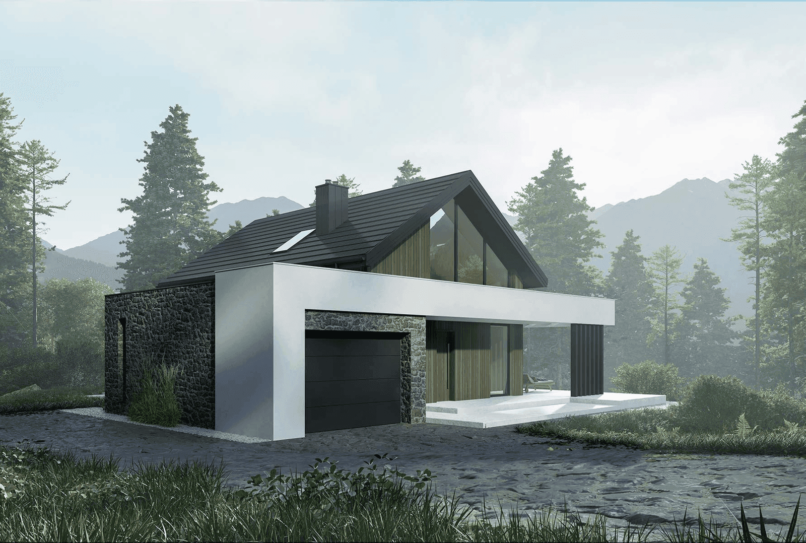 Wizualizacja domu jednorodzinnego New House 752 G1