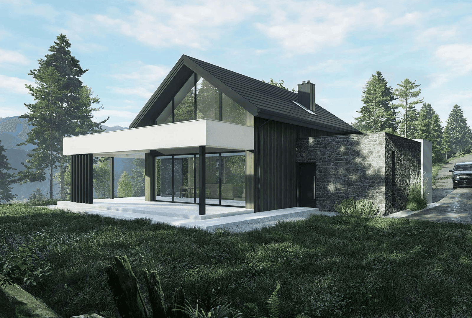 Wizualizacja domu jednorodzinnego New House 752 G1